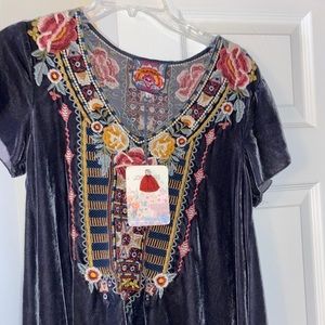 Johnny Was Velvet Drape Top size S